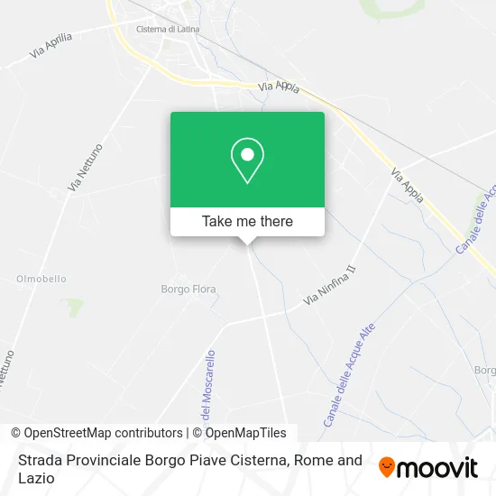 Provincial Road Borgo Piave Cisterna map