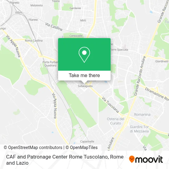 CAF and Patronage Center Rome Tuscolano map