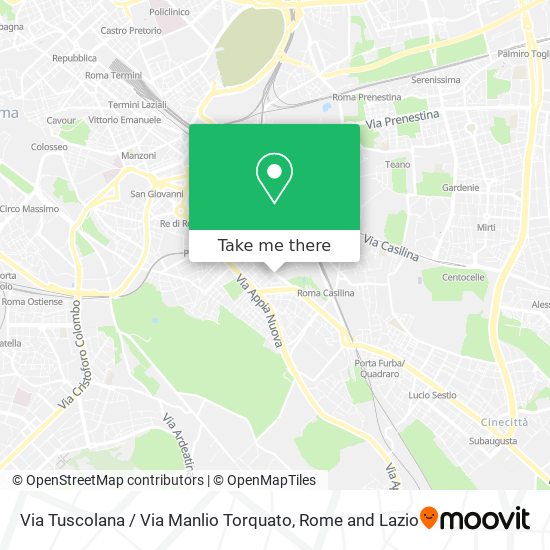 Via Tuscolana / Via Manlio Torquato map