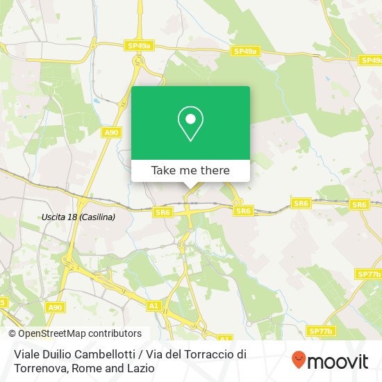 Viale Duilio Cambellotti / Via del Torraccio di Torrenova map