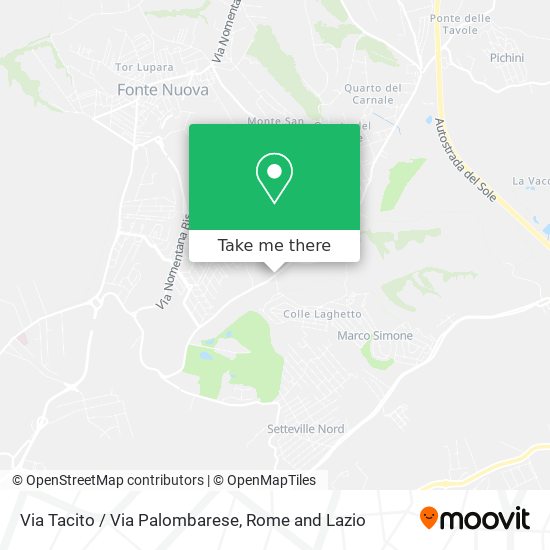 Via Tacito / Via Palombarese map