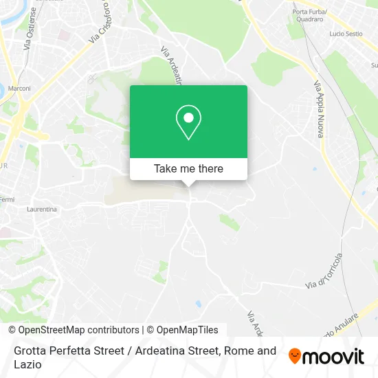 Grotta Perfetta Street / Ardeatina Street map