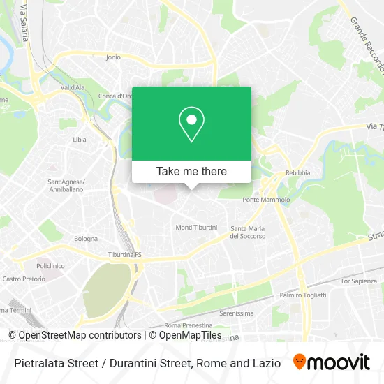 Pietralata Street / Durantini Street map