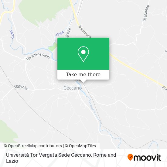 Università Tor Vergata Sede Ceccano map