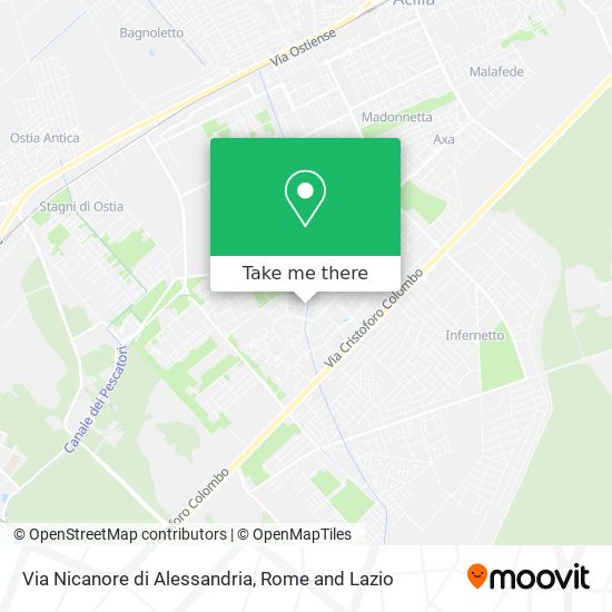 Via Nicanore di Alessandria map
