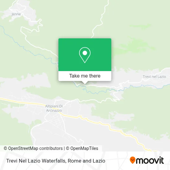 Trevi Nel Lazio Waterfalls map
