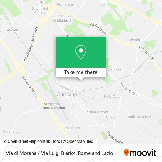 Via di Morena / Via Luigi Bleriot map