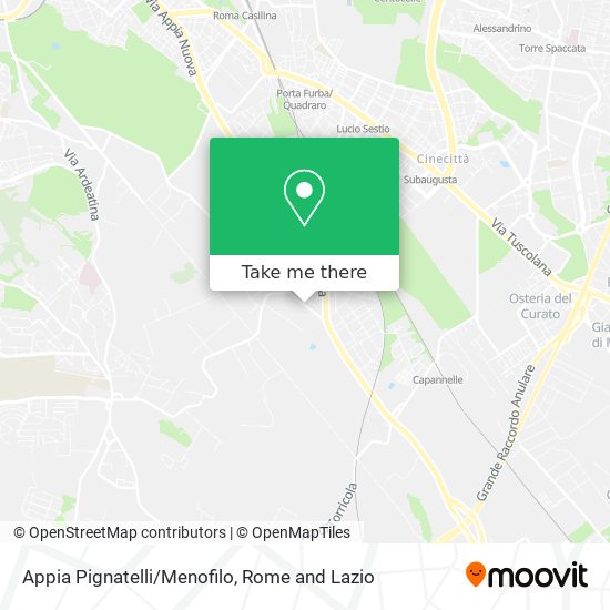Appia Pignatelli/Menofilo map