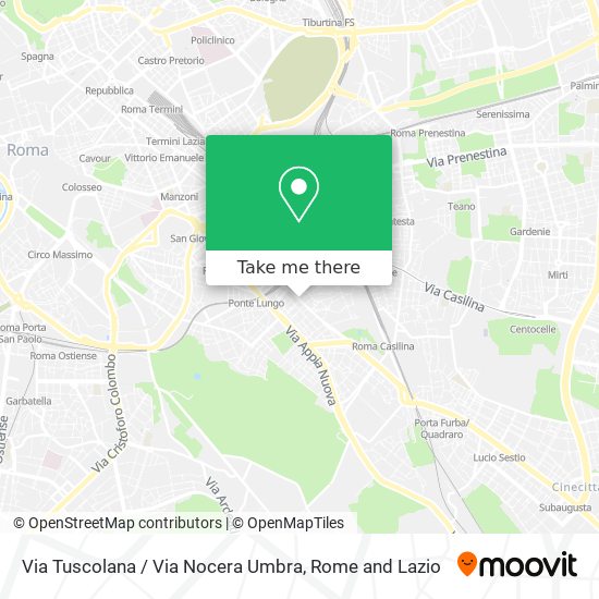 Via Tuscolana / Via Nocera Umbra map