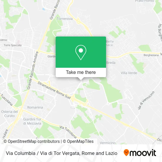 Columbia Street / Tor Vergata Street map