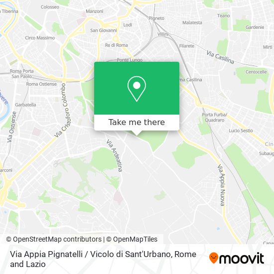 Via Appia Pignatelli / Vicolo di Sant'Urbano map
