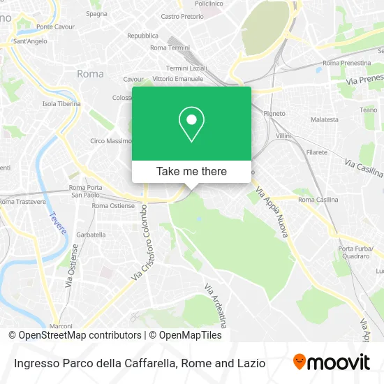 Caffarella Park Entrance map