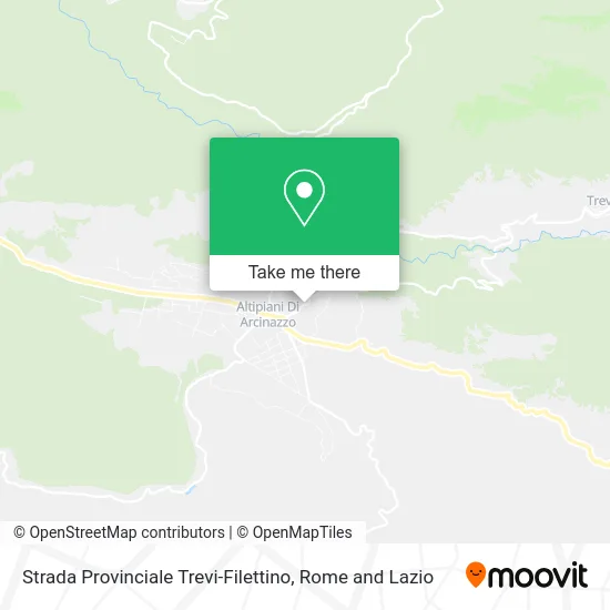 Trevi-Filettino Provincial Road map
