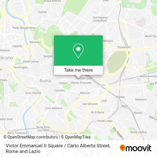 Victor Emmanuel II Square / Carlo Alberto Street map