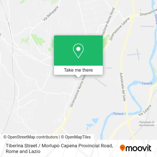 Tiberina Street / Morlupo Capena Provincial Road map