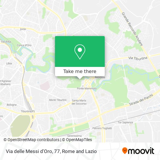 Via delle Messi d'Oro, 77 map