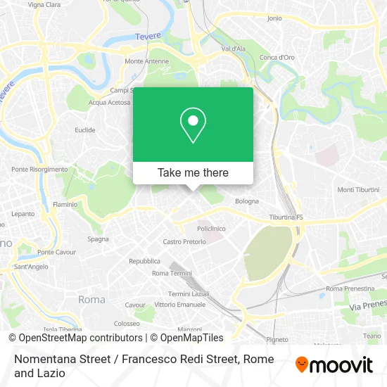 Nomentana Street / Francesco Redi Street map