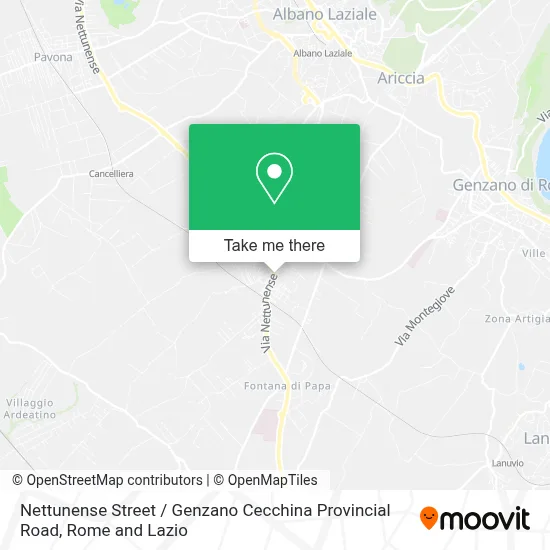 Nettunense Street / Genzano Cecchina Provincial Road map