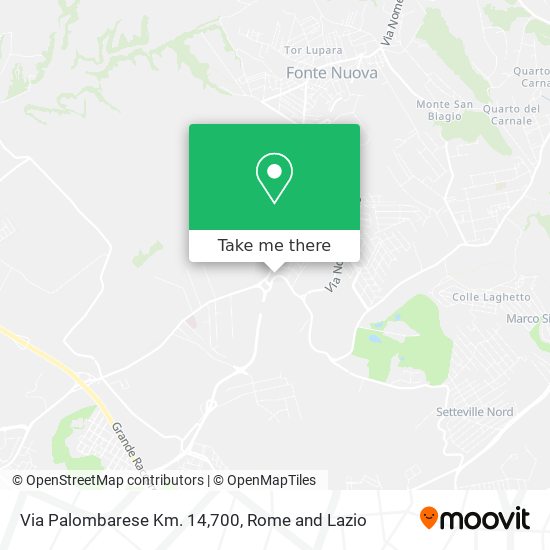 Via Palombarese Km. 14,700 map