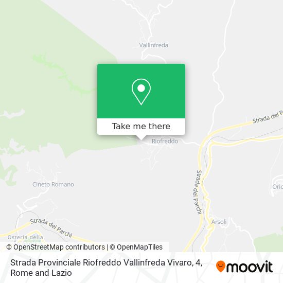 Strada Provinciale Riofreddo Vallinfreda Vivaro, 4 map
