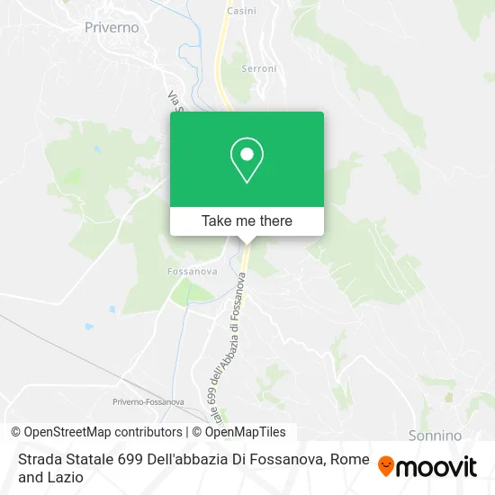 State Road 699 of Fossanova Abbey map