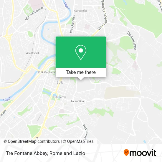Tre Fontane Abbey map
