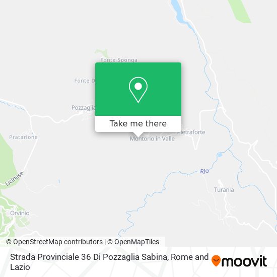 Strada Provinciale 36 Di Pozzaglia Sabina map