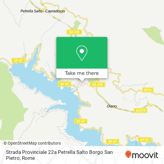 Strada Provinciale 22a Petrella Salto Borgo San Pietro map