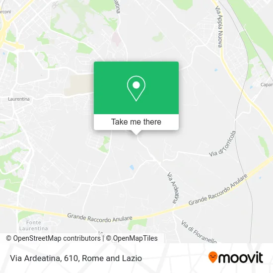 Ardeatina Road, 610 map