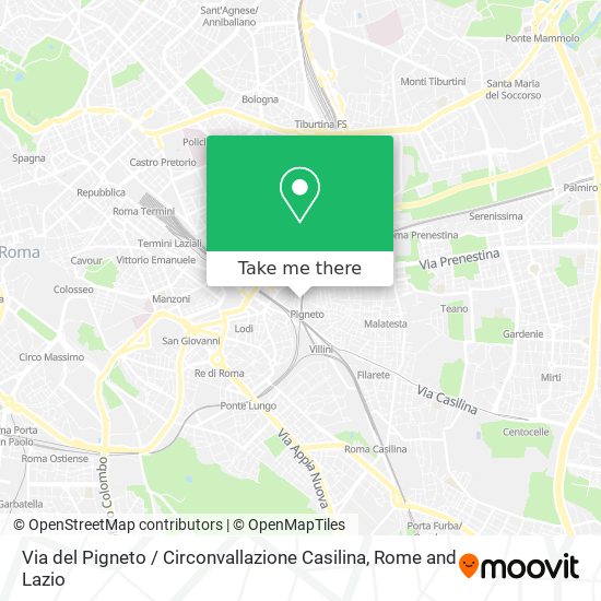 Via del Pigneto / Circonvallazione Casilina map