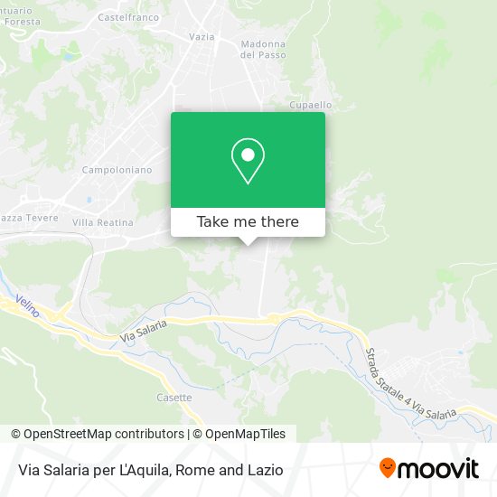 Via Salaria per L'Aquila map