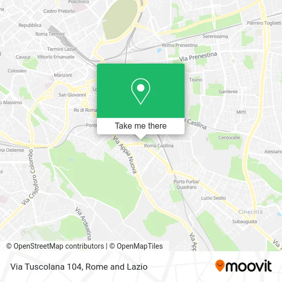 Via Tuscolana 104 map
