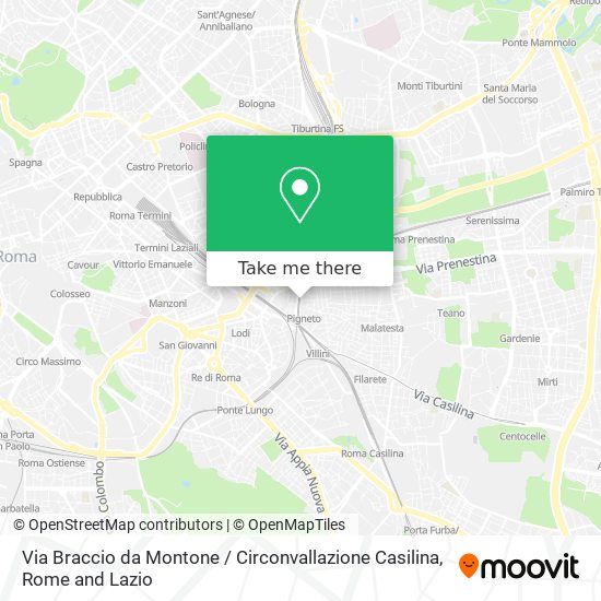 Via Braccio da Montone / Circonvallazione Casilina map