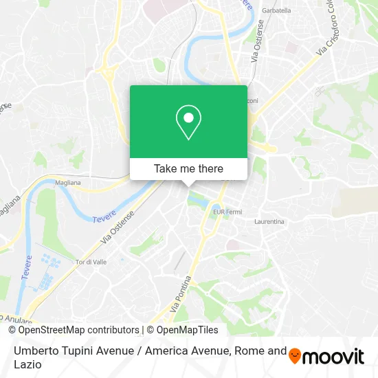 Umberto Tupini Avenue / America Avenue map