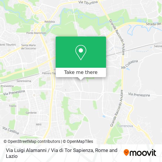 Via Luigi Alamanni / Via di Tor Sapienza map