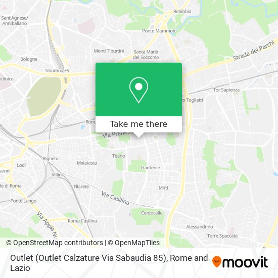 Outlet (Outlet Calzature Via Sabaudia 85) map