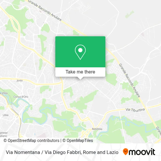 Via Nomentana / Via Diego Fabbri map