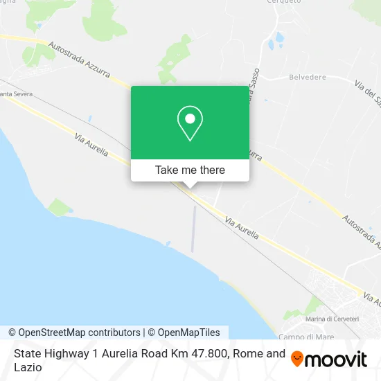 State Highway 1 Aurelia Road Km 47.800 map