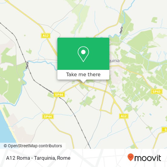 A12 Roma - Tarquinia map