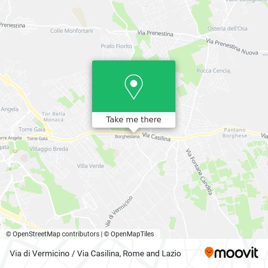 Via di Vermicino / Via Casilina map
