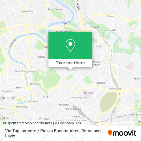 Via Tagliamento / Piazza Buenos Aires map