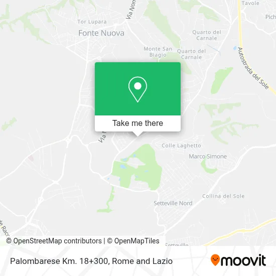 Palombarese Km. 18+300 map