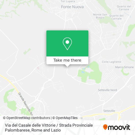 Via del Casale delle Vittorie / Strada Provinciale Palombarese map