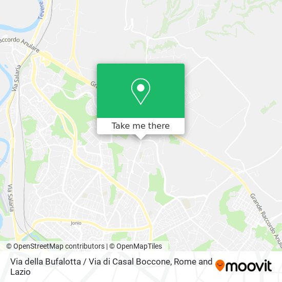 Via della Bufalotta / Via di Casal Boccone map
