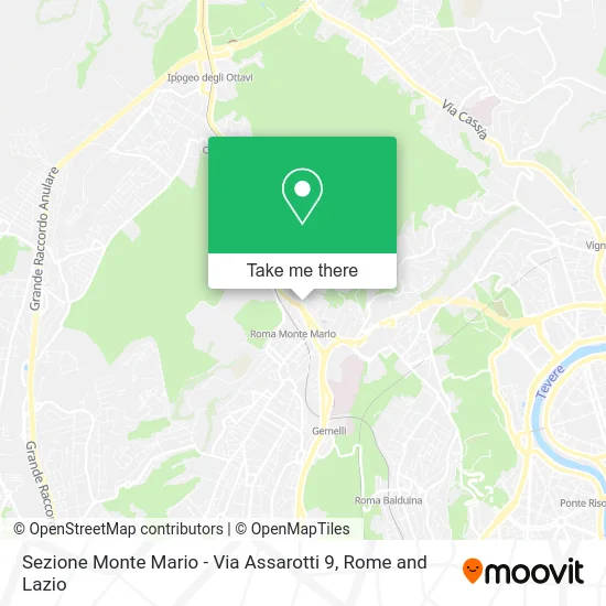 Monte Mario Section - Assarotti Street 9 map