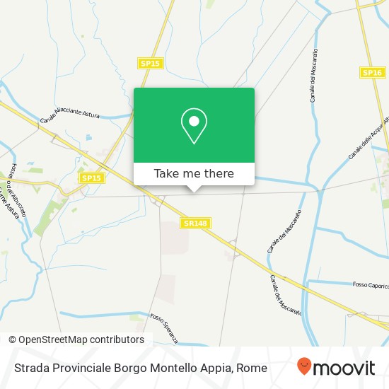 Strada Provinciale Borgo Montello Appia map