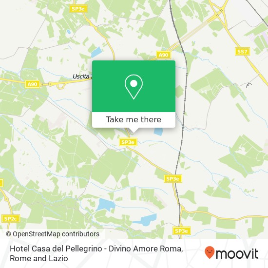 Hotel Casa del Pellegrino - Divino Amore Roma map