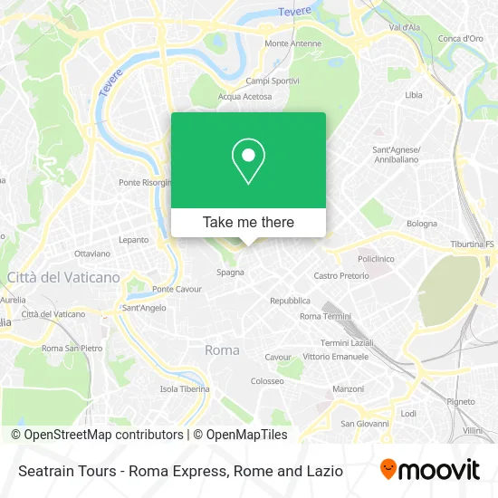 Seatrain Tours - Roma Express map