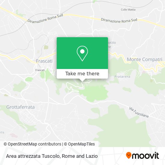 Area attrezzata Tuscolo map