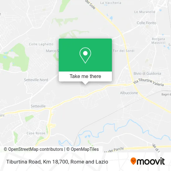 Tiburtina Road, Km 18,700 map